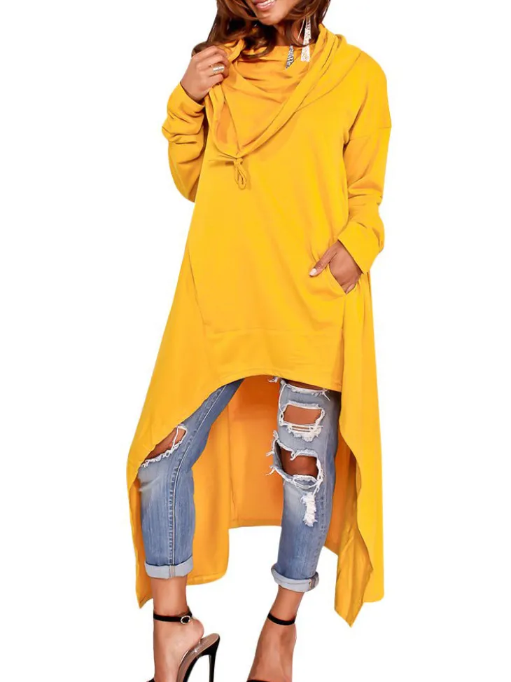 Asymmetric Long Sleeve Sweatshirts Tunic Top