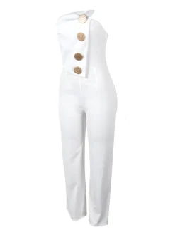 Asymmetrical Sleeveless Strapless Jumpsuit