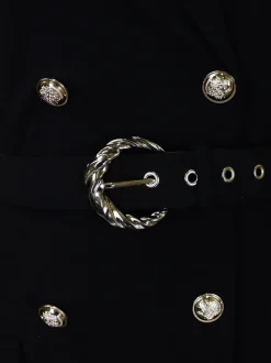 Belted Blazer Pleated Midi Dress