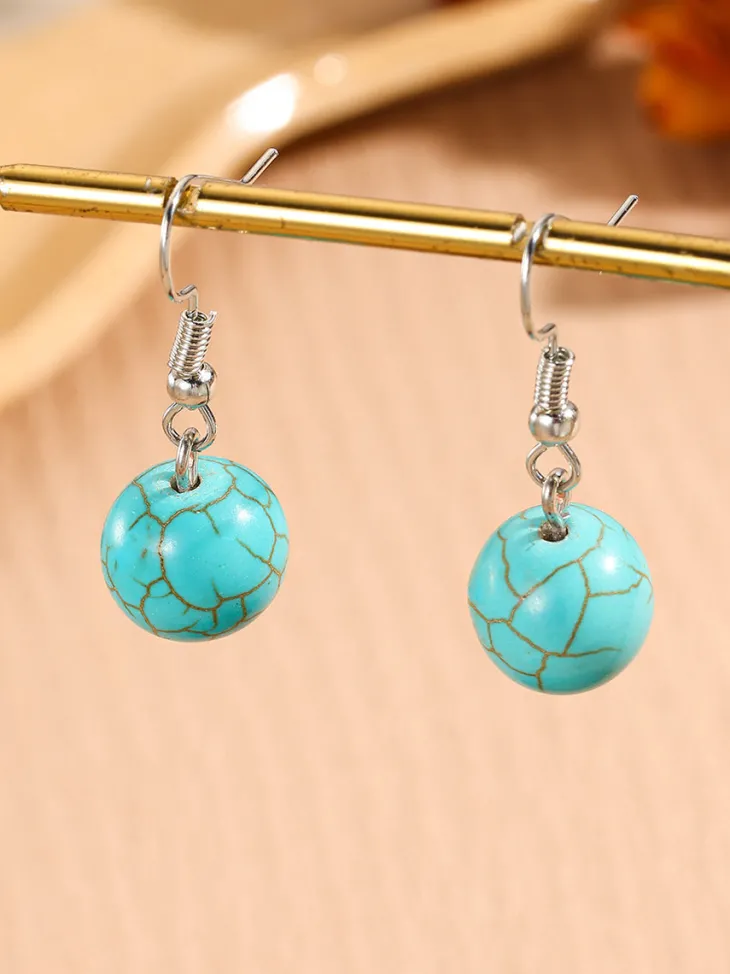 Bohemian Turquoise Earring Bracelet Necklace Sets