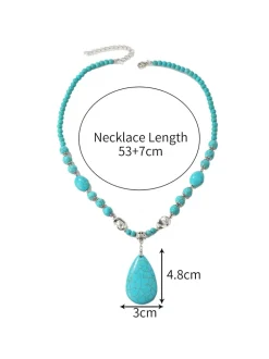 Bohemian Turquoise Earring Bracelet Necklace Sets