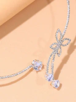 Butterfly Decoation Glitter Rhinestone Necklaces