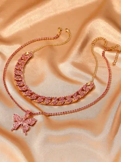 Butterfly Pendant Layered Necklaces