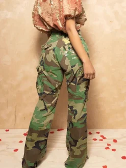 Camouflage Distressed Cargo Pants