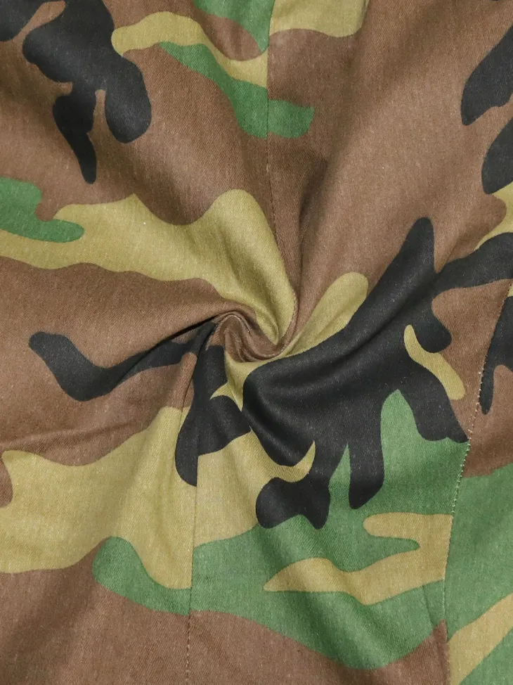 Camouflage Print Double Breasted Blazer Jacket