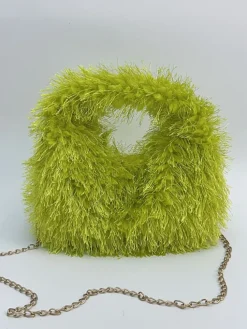 Candy Color Fluffy Fringe Mini Handbag
