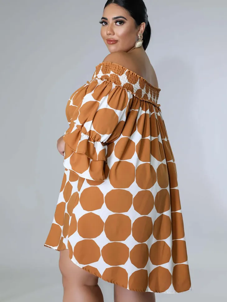 Chiffon Flare Sleeve Printed Mini Dress