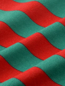 Christmas Striped Print Long Sleeve Jumpsuit