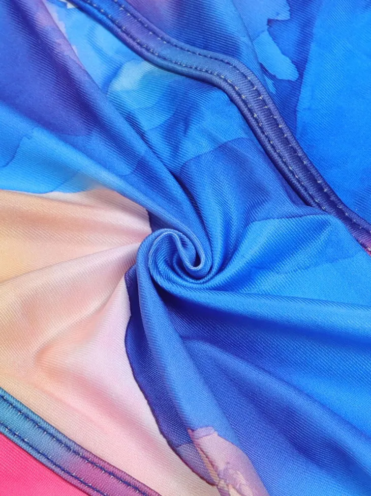 Colorblock Mesh Patchwork Strapless Dress