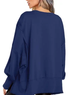 Crew Neck Long Sleeve Pullover Top
