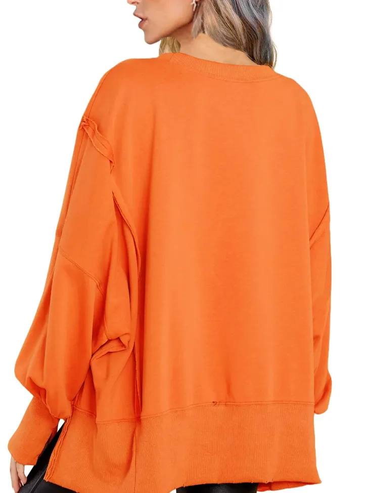 Crew Neck Long Sleeve Pullover Top