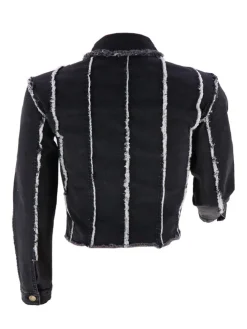 Denim Long Sleeves Button Ripped Jacket