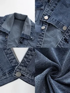 Denim Two Piece Crop Top Mini Skirts