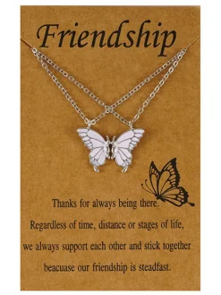 Double Layer Butterfly Pendant Chain Necklaces
