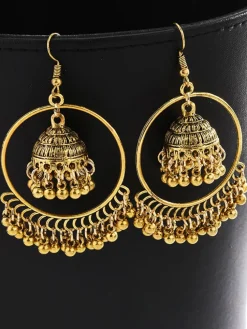 Double Layer Tassel Pendant Earrings