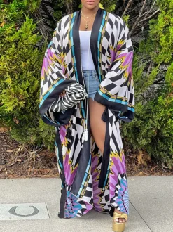 Floral Print Beach Cover-Up Cardigan