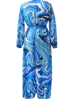Floral Print Pleated Maxi Dress