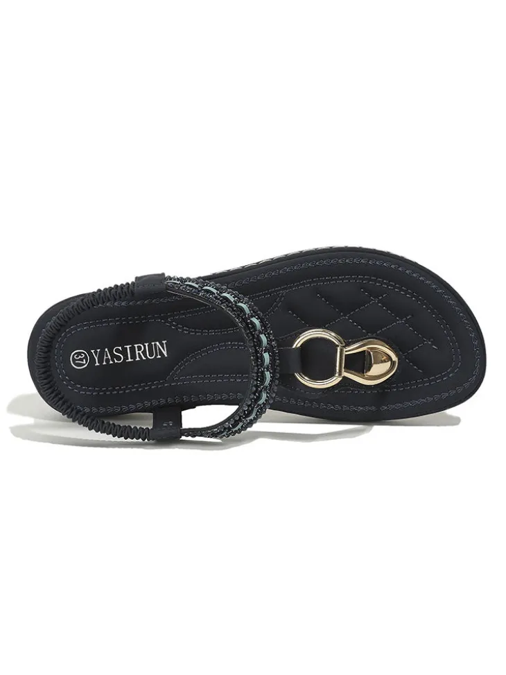Folk-Custom Rhinestone Flip Flop