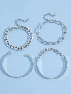 Four Piece Chain Bracelets