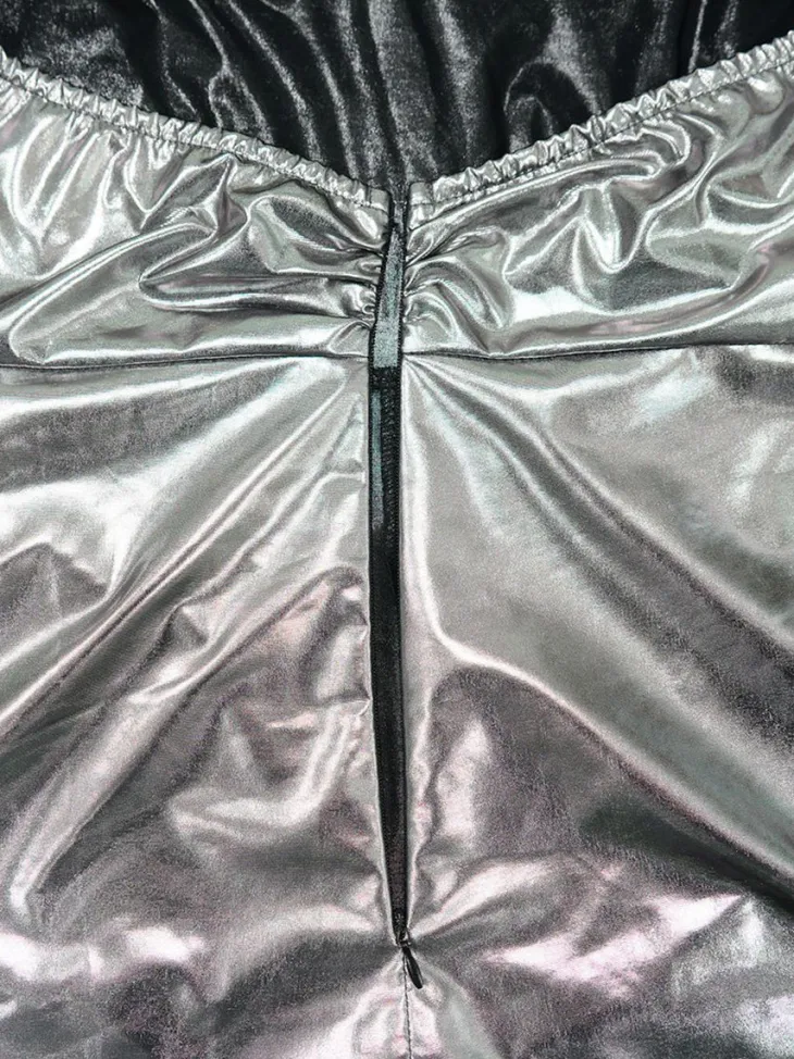 Glitter Halter Cowl Neck Backless Jumpsuit