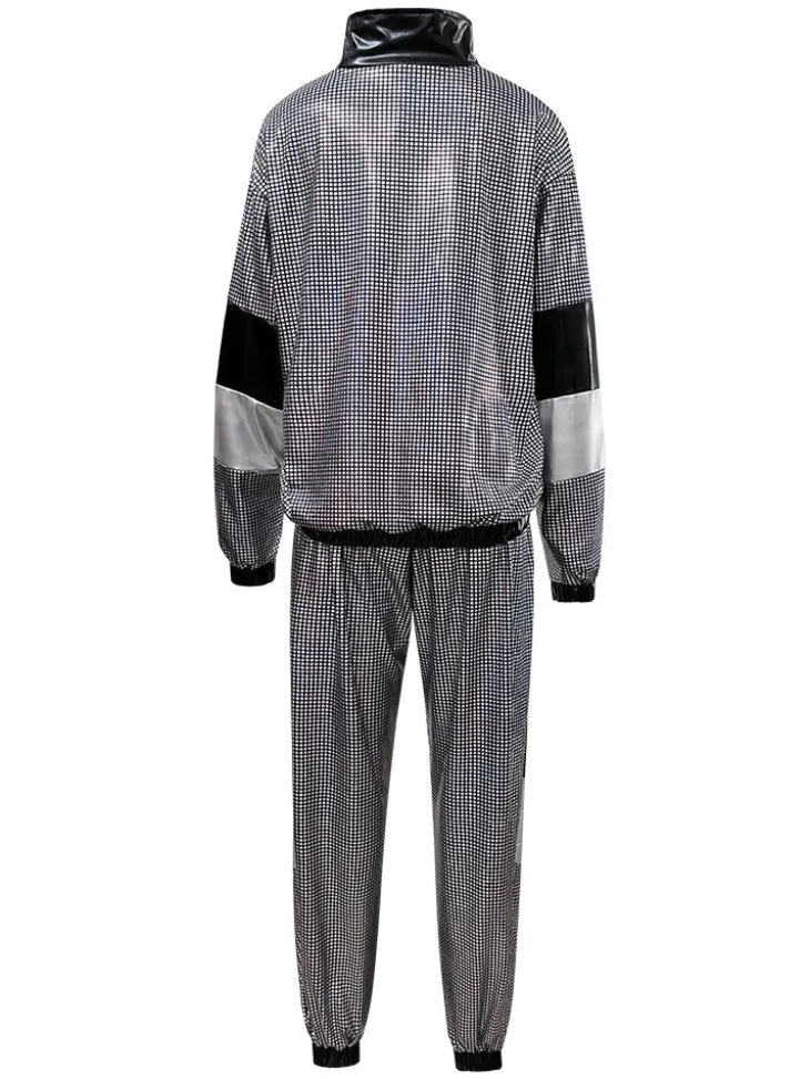 Halloween 80s Disco Glitter Jacket Pants Sets