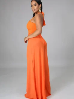 Halter Neck Strap Sheer Mesh Wide Leg Jumpsuit