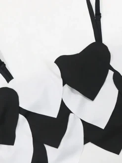 Heart Design Cami Top High Slit Skirt Set