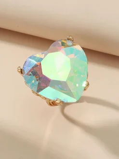 Heart Shape Retro Imitation Gemstone Ring