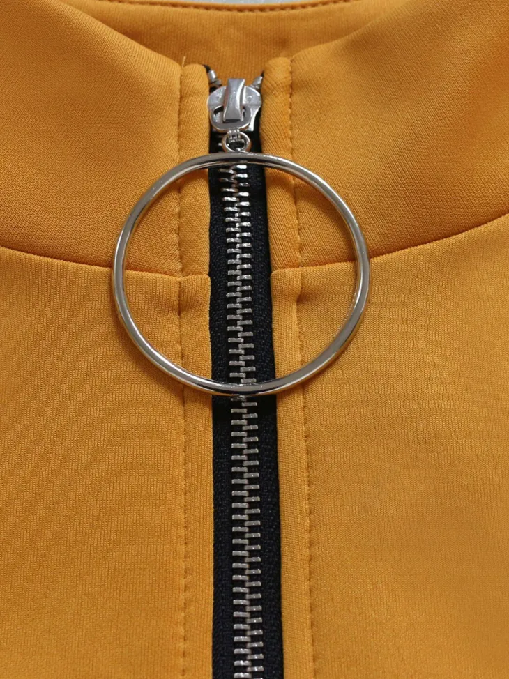 High Low Irregular Zipper Front Tunic Top