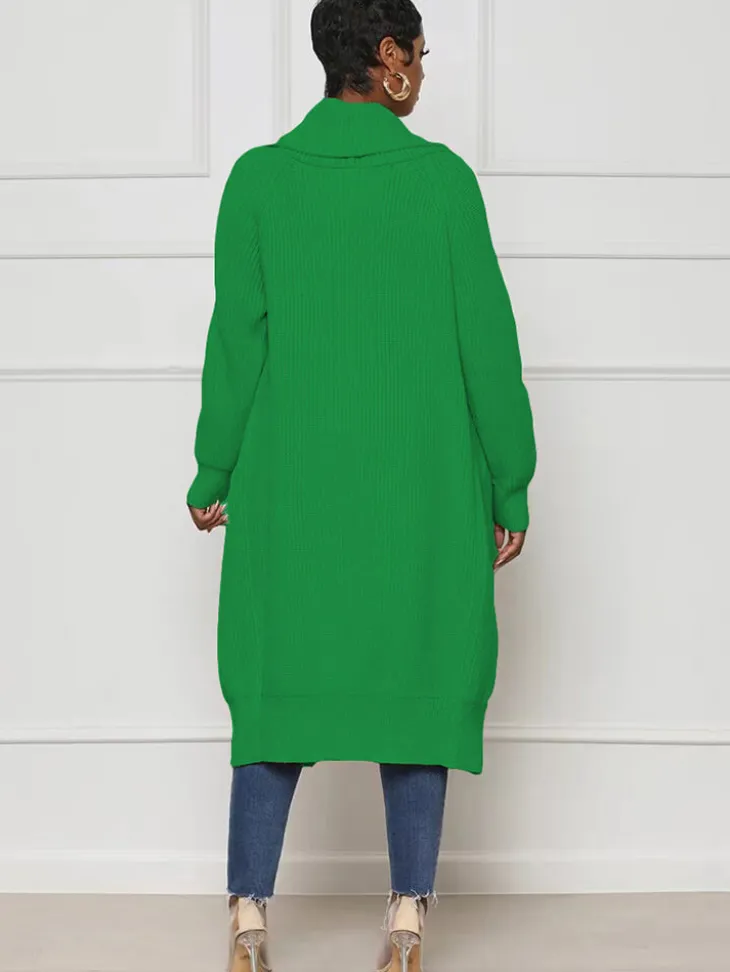 Knit Long Sleeve Solid Bodycon Cardigan