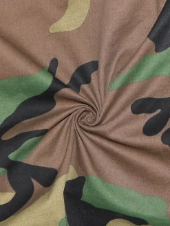 Long Sleeve Camouflage Printed Button Jacket