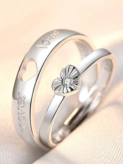 Minimalist Couple Plain Rings