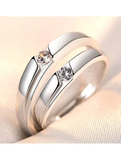 Minimalist Couple Plain Rings