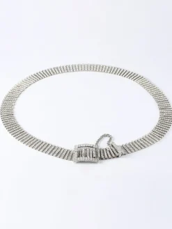 Minimalist Rhinestone Glitter Waist Belts