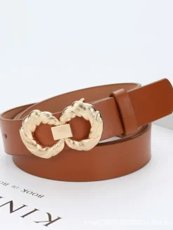 Minimalist Twisted Double Ring Buckle Belts