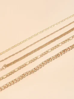 Minimalist Vintage Snake Chain Ankle Bracelet Set