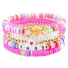 Multicolor Letter Bead Bracelet Polymer Clay Set