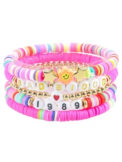 Multicolor Letter Bead Bracelet Polymer Clay Set