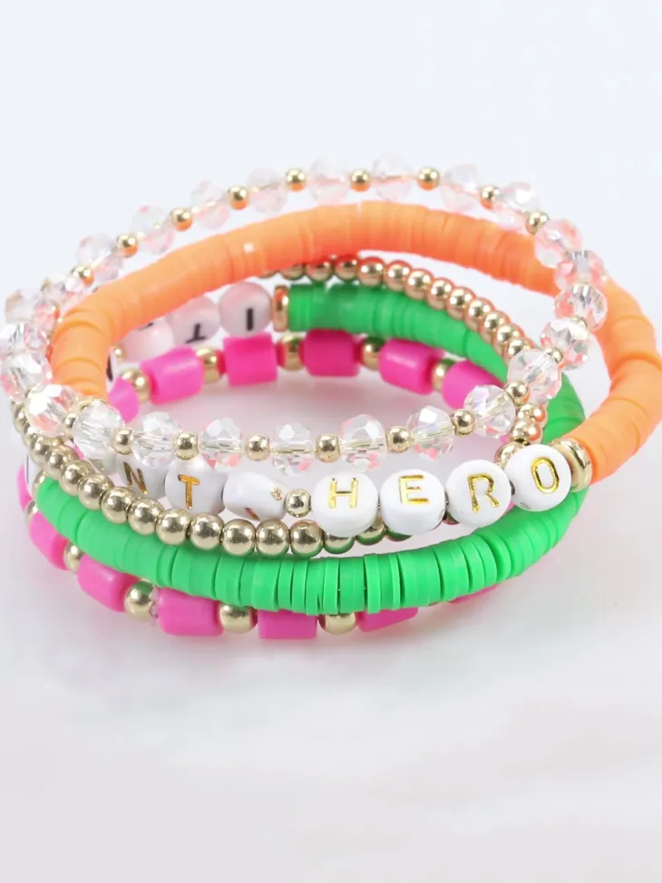 Multicolor Letter Bead Bracelet Polymer Clay Set
