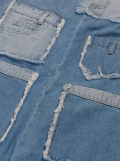 Multiple Pockets Denim Utility Jumpsuit