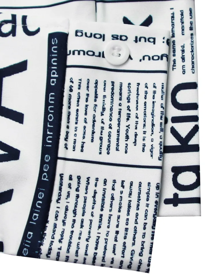Newspaper Print Blazer Belted Pants Set