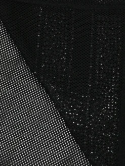 Number Graphic Rhinestone Mesh T-Shirt Dress