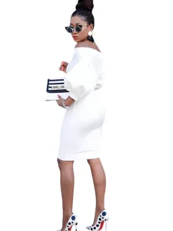 Off Shoulder Bodycon Midi Dress