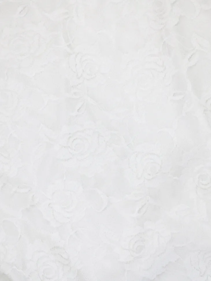 Off Shoulder Lace Asymmetric Ruffle Dress
