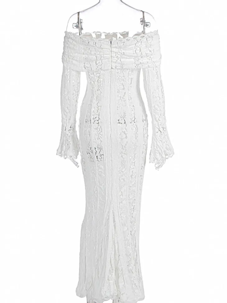 Off Shoulder Lace Maxi Dress
