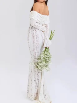 Off Shoulder Lace Maxi Dress