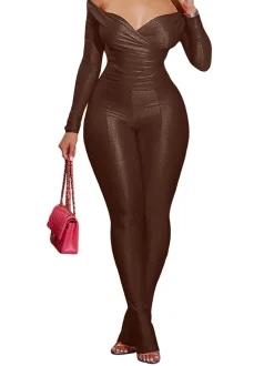 Off Shoulder Tops Flared Pant Sets