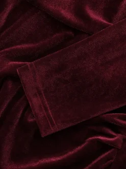 Off Shoulder Velvet Split Maxi Dress