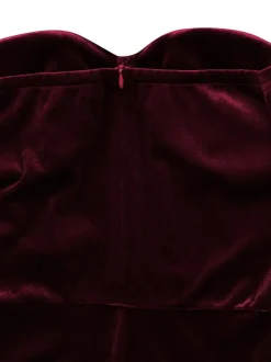 Off Shoulder Velvet Split Maxi Dress