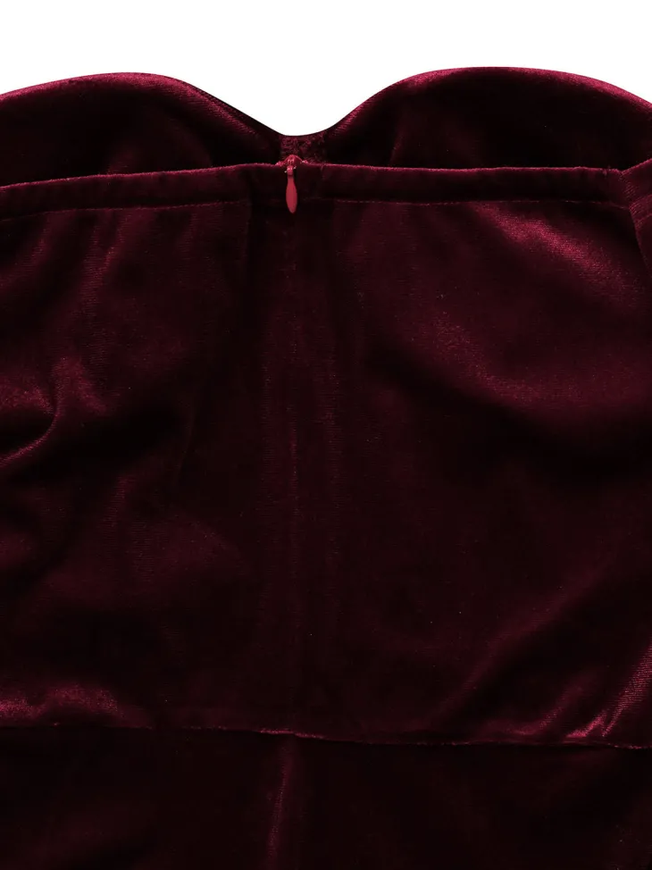 Off Shoulder Velvet Split Maxi Dress